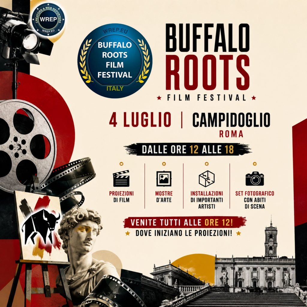 Locandina Buffalo Roots Film Festival, 4 luglio 2026, Campidoglio, Roma